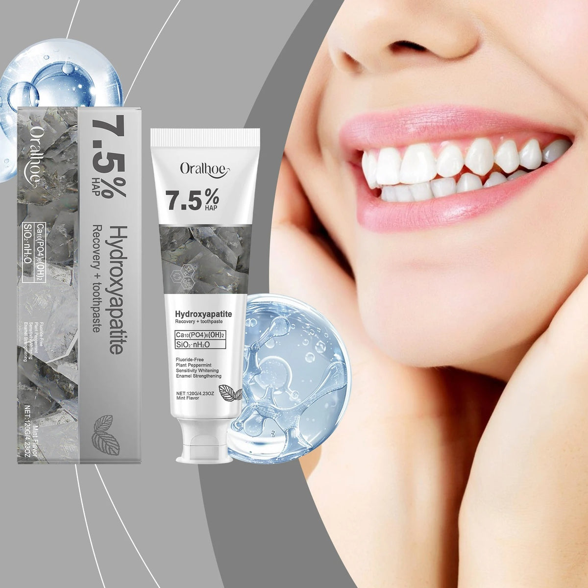 7.5% Nano Hydroxyapatite Fluoride Toothpaste for Teeth Whitening