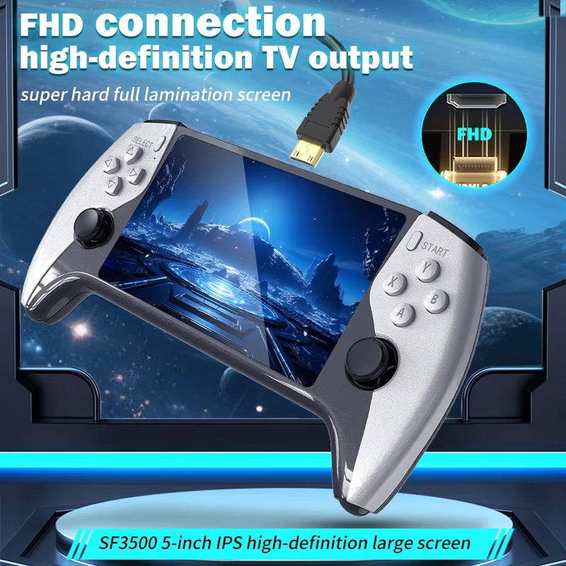 SF3500 Portable Handheld Game Console – 5" IPS Screen & 20,000+ Built-In Games